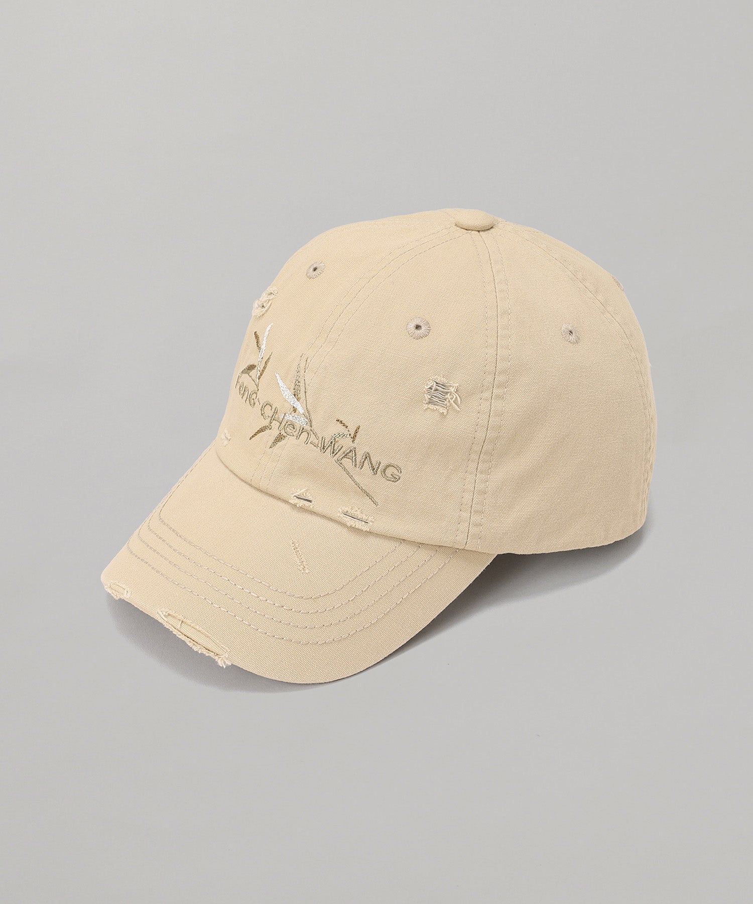 Khaki Bamboo Embroidery Baseball Cap｜フェンチェンワン(Feng Chen