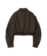 Washed Crop Bomber Jacket-Feng Chen Wang-Forget-me-nots Online Store