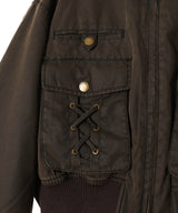 Washed Crop Bomber Jacket-Feng Chen Wang-Forget-me-nots Online Store