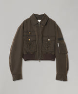 Washed Crop Bomber Jacket-Feng Chen Wang-Forget-me-nots Online Store