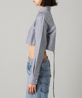 Cropped Tie Back Shirt-HOMME girls-Forget-me-nots Online Store