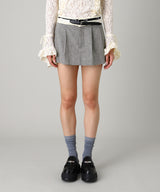 Flip Waist Mini Skirt W/ Belt-HOMME girls-Forget-me-nots Online Store