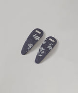 Floral Denim Hair Clips (2-Piece)-heyep-Forget-me-nots Online Store