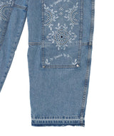 Broderie Anglaise Denim Carpenter Jeans-GANNI-Forget-me-nots Online Store