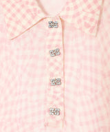 Sheer Cotton Printed Polo-GANNI-Forget-me-nots Online Store