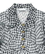 Sheer Cotton Printed Polo-GANNI-Forget-me-nots Online Store