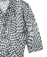 Sheer Cotton Printed Polo-GANNI-Forget-me-nots Online Store