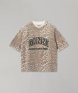 Graphic Wool Mix Printed Leopard T-shirt-GANNI-Forget-me-nots Online Store