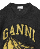 Fine Brushed Alpaca Banana Oversized O-Neck-GANNI-Forget-me-nots Online Store