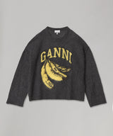 Fine Brushed Alpaca Banana Oversized O-Neck-GANNI-Forget-me-nots Online Store