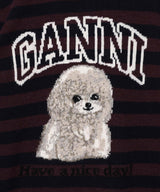 Graphic Wool Mix Poodle Stripe Crewneck-GANNI-Forget-me-nots Online Store