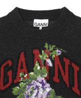 Graphic Wool Mix Flowers Vest-GANNI-Forget-me-nots Online Store