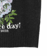 Graphic Wool Mix Flowers Vest-GANNI-Forget-me-nots Online Store