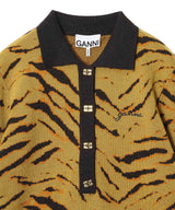 Fine Merino Jacquard Polo-GANNI-Forget-me-nots Online Store