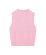 Graphic Wool Mix Pink Puppy Love Vest-GANNI-Forget-me-nots Online Store
