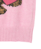 Graphic Wool Mix Pink Puppy Love Vest-GANNI-Forget-me-nots Online Store