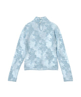 Sheer Flower Jacquard Mockneck-GANNI-Forget-me-nots Online Store