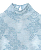 Sheer Flower Jacquard Mockneck-GANNI-Forget-me-nots Online Store