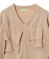 T D V-Neck Knit Top-kotohayokozawa-Forget-me-nots Online Store