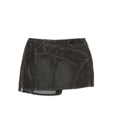 Slashed Denim Skirt-LOADINGROOM-Forget-me-nots Online Store