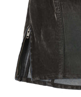 Slashed Denim Skirt-LOADINGROOM-Forget-me-nots Online Store