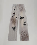 Damaged Overlay Sweatpants-LOADINGROOM-Forget-me-nots Online Store