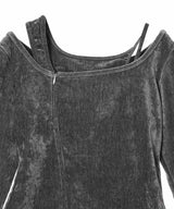Velvet Strap Zipper Top-LOADINGROOM-Forget-me-nots Online Store