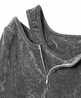 Velvet Strap Zipper Top-LOADINGROOM-Forget-me-nots Online Store