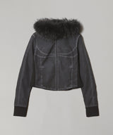 Fur Hoodie Zip Jacket-LOADINGROOM-Forget-me-nots Online Store