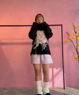 Graphic Wool Handknit Turtleneck