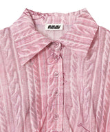 Button-Up Shirt Aop Pink-AVAVAV-Forget-me-nots Online Store