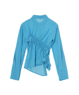 Ozone Sheer Smocked Shirt-PONDER.ER-Forget-me-nots Online Store