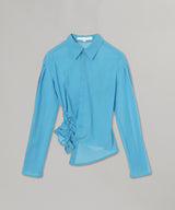 Ozone Sheer Smocked Shirt-PONDER.ER-Forget-me-nots Online Store
