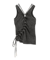 Wring Gathered Vest-PONDER.ER-Forget-me-nots Online Store