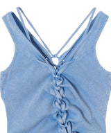 Wring Gathered Vest-PONDER.ER-Forget-me-nots Online Store
