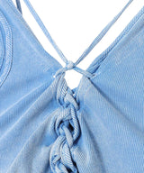 Wring Gathered Vest-PONDER.ER-Forget-me-nots Online Store