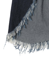 Glaze Assymetric Denim Skirt-PONDER.ER-Forget-me-nots Online Store