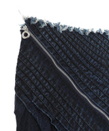 Glaze Assymetric Denim Skirt-PONDER.ER-Forget-me-nots Online Store