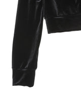 Micro Bra Velour Hoodie-BASICKS-Forget-me-nots Online Store