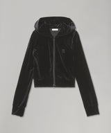 Micro Bra Velour Hoodie-BASICKS-Forget-me-nots Online Store