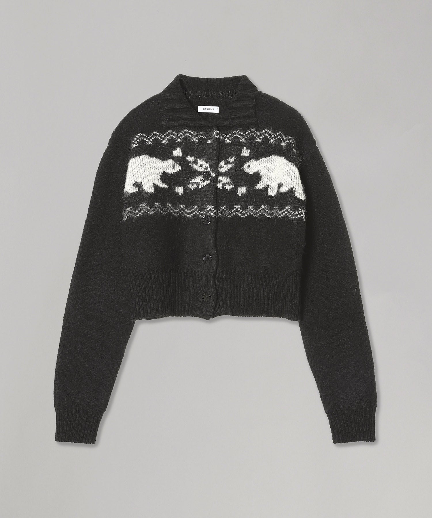 ベイシックス(BASICKS)｜Heart Nordic Short Cardigan｜Forget-me-nots