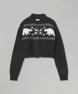 Heart Nordic Short Cardigan-BASICKS-Forget-me-nots Online Store