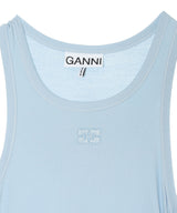 Soft Cotton Rib Tank Top Long Dress-GANNI-Forget-me-nots Online Store