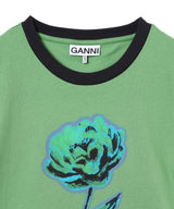 Basic Cotton Jersey Peony Baby Fit T-Shirt-GANNI-Forget-me-nots Online Store