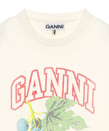 Basic Cotton Jersey Grapes Relaxed T-Shirt-GANNI-Forget-me-nots Online Store