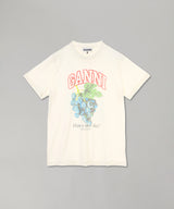 Basic Cotton Jersey Grapes Relaxed T-Shirt-GANNI-Forget-me-nots Online Store