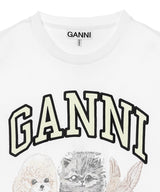 Basic Cotton Jersey Animals Relaxed T-Shirt-GANNI-Forget-me-nots Online Store