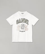 Basic Cotton Jersey Animals Relaxed T-Shirt-GANNI-Forget-me-nots Online Store