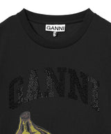 Basic Cotton Jersey Banana Relaxed T-Shirt-GANNI-Forget-me-nots Online Store