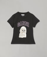 Basic Cotton Jersey Poodle Baby Fit T-Shirt-GANNI-Forget-me-nots Online Store